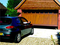 Automated garage door on a home in Hertfordshire