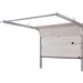 Sectional garage door with vertical tracks