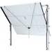 Canopy type garage door with vertical tracks